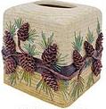 pine cone lodge tissue box cover