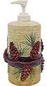 pine cone lodgesoap and lotion dispenser pump