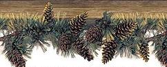 pine cone lodge wallpaper border