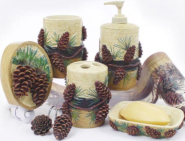 Pine Cone Lodge  bathroom Accessories Set