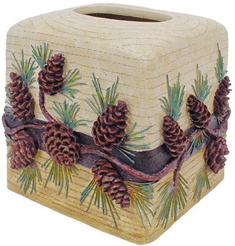 PINECONE CABIN LODGE BATHROOM ACCESSORIES TISSUE BOX COVER~FREE ... PINECONE CABIN LODGE BATHROOM ACCESSORIES TISSUE BOX COVER~FREE ...