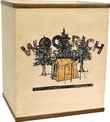 Primitive Camping bathroom designer trash can