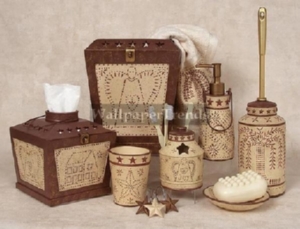 Linda Spivey Punched Tin Decor bathroom vanity accessories