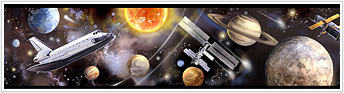 RMK1002BCS Space Travel Stick On Wall Border