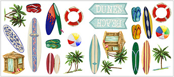 RMK1011SCS Surfs Up Wall Decals