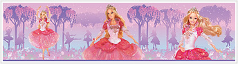 RMK1076BCS Barbie Princess  Stick On Wall Border