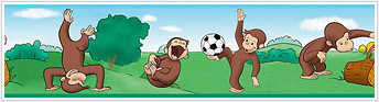 RMK1088BCS Curious George Stick On Wall Border