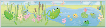 RMK1122BCS Hoppy Pond                Stick On Wall Border