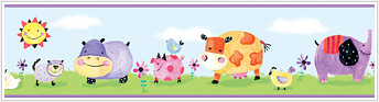RMK1180BCS Polka Dot Piggy Stick On Wall Border