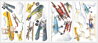 RMK1197SCS Vintage Planes Wall Decals