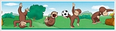 RMK1088BCS Curious George Stick On Wallpaper Border 