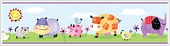 RMK1180BCS Polka Dot Piggy Stick On Wallpaper Border 