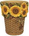 Linda Spivey Sunflowers Decor designer trash can