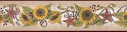 Linda Spivey Sunflowers Decor bathroom wallpaper borders