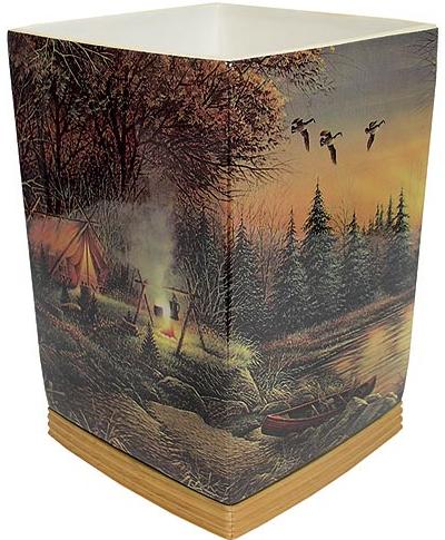 Terry Redlin bathroom designer trash can