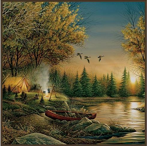 Terry Redlin  bathroom Shower Curtain